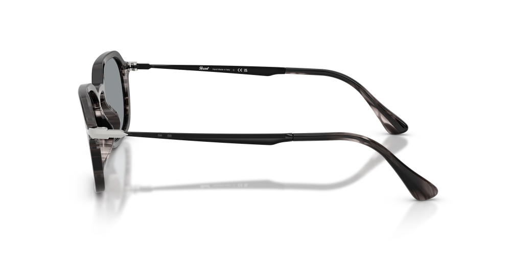 Persol PO3381S con Montatura Striped Black &amp; Grey e Lenti Blu - Immagine 4