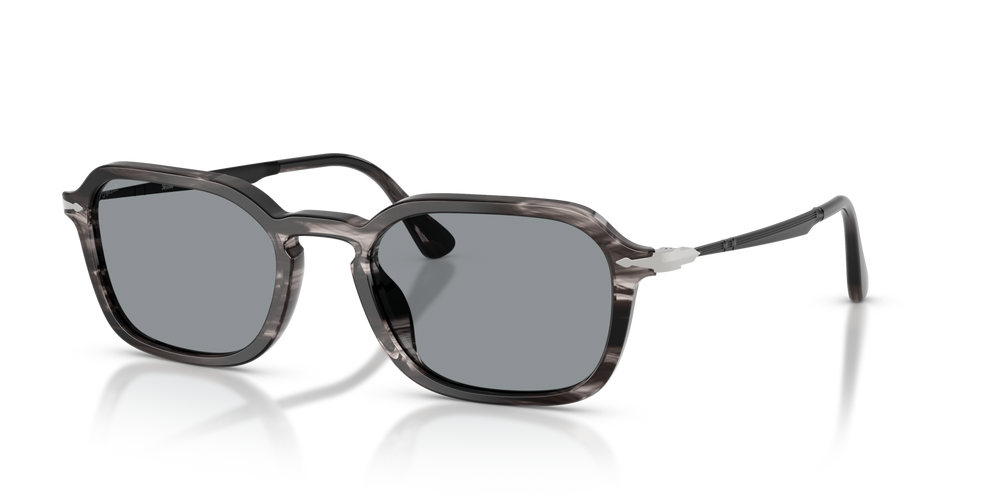 Persol PO3381S avec Monture Striped Black &amp; Grey et Verres Bleu - Image 1