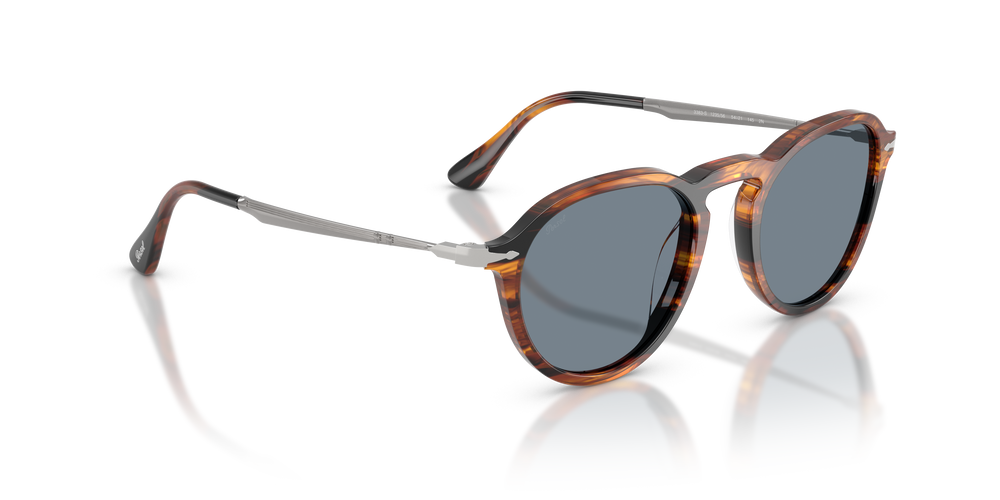 Persol PO3383S avec Monture Striped Black &amp; Brown et Verres Bleu - Image 3