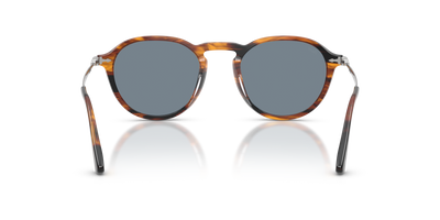 Persol PO3383S with Striped Black &amp; Brown Frame and Blue Lenses - Image 5