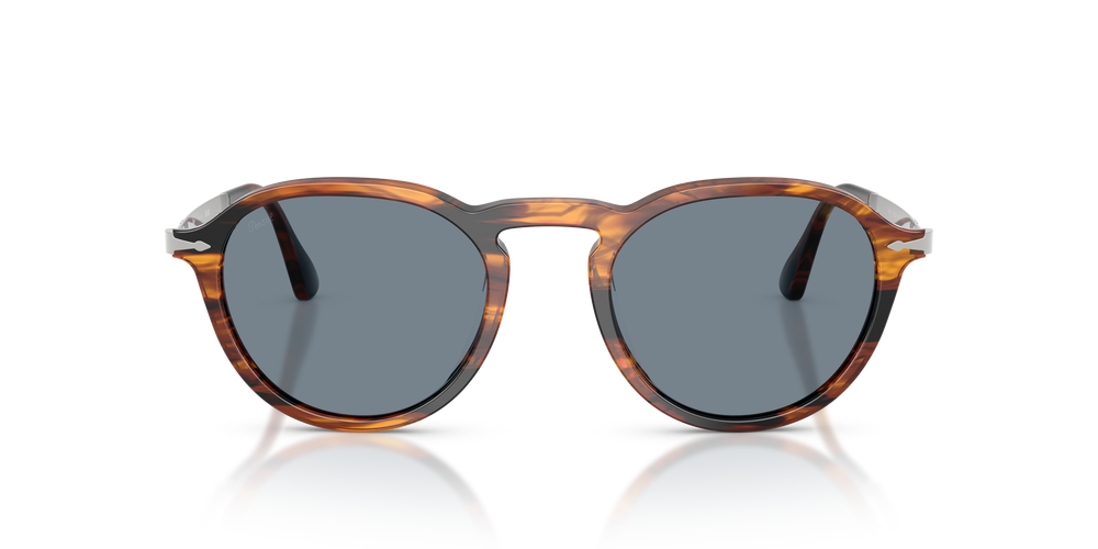 Persol PO3383S avec Monture Striped Black &amp; Brown et Verres Bleu - Image 2