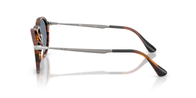 Persol PO3383S with Striped Black &amp; Brown Frame and Blue Lenses - Image 4