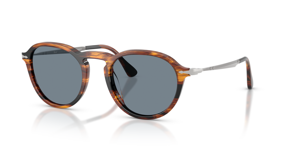Persol PO3383S avec Monture Striped Black &amp; Brown et Verres Bleu - Image 1