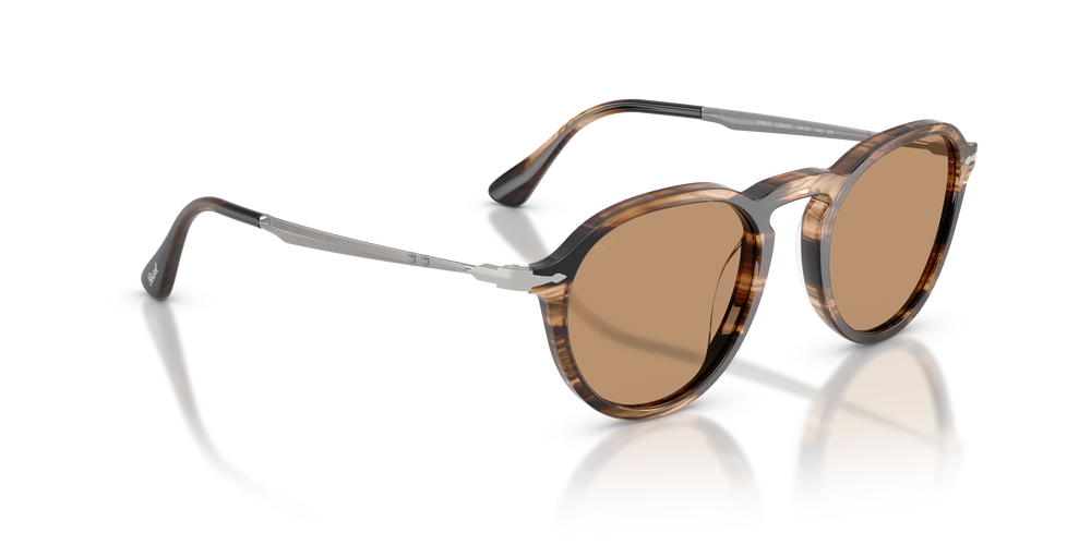 Persol PO3383S con Montatura Striped Black &amp; Greish Brown e Lenti Marrone - Immagine 3