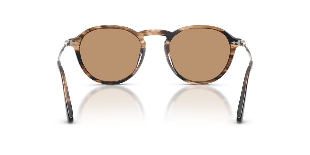 Persol PO3383S con Montatura Striped Black &amp; Greish Brown e Lenti Marrone - Immagine 5