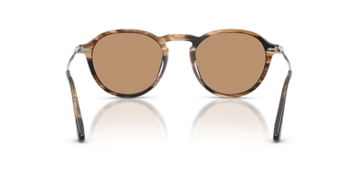 Persol PO3383S with Striped Black &amp; Greish Brown Frame and Brown Lenses - Image 5