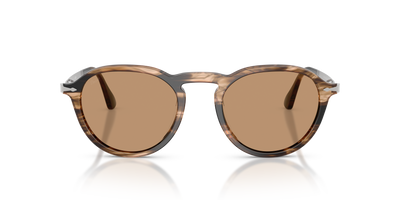 Persol PO3383S con Montatura Striped Black &amp; Greish Brown e Lenti Marrone - Immagine 2