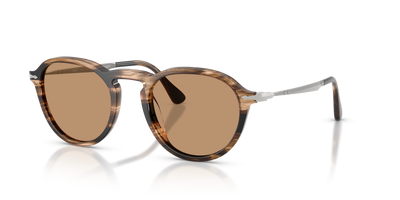 Persol PO3383S con Montatura Striped Black &amp; Greish Brown e Lenti Marrone - Immagine 1