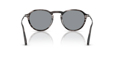 Persol PO3383S with Striped Black &amp; Grey Frame and Blue Lenses - Image 5