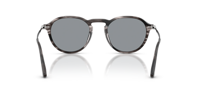 Persol PO3383S with Striped Black &amp; Grey Frame and Blue Lenses - Image 5