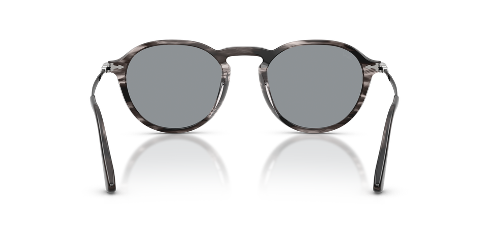 Persol PO3383S con Montatura Striped Black &amp; Grey e Lenti Blu - Immagine 5