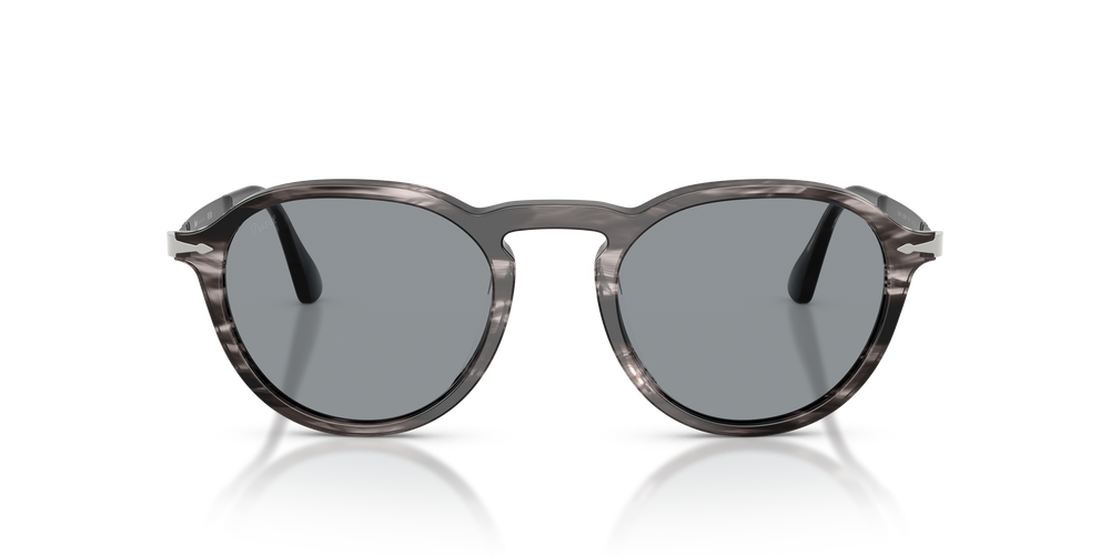 Persol PO3383S con Montatura Striped Black &amp; Grey e Lenti Blu - Immagine 2