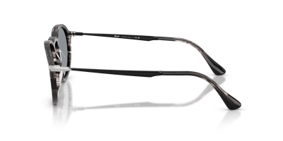 Persol PO3383S with Striped Black &amp; Grey Frame and Blue Lenses - Image 4