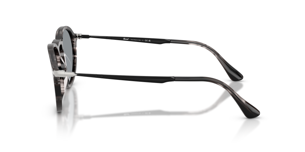 Persol PO3383S con Montatura Striped Black &amp; Grey e Lenti Blu - Immagine 4