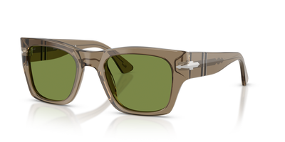 Persol PO3384S with Transparent Bown Frame and Green Lenses - Image 1