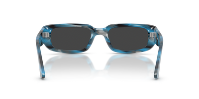 Persol PO3385S - Mel with Striped Blue And Grey Frame and Black Lenses - Image 5