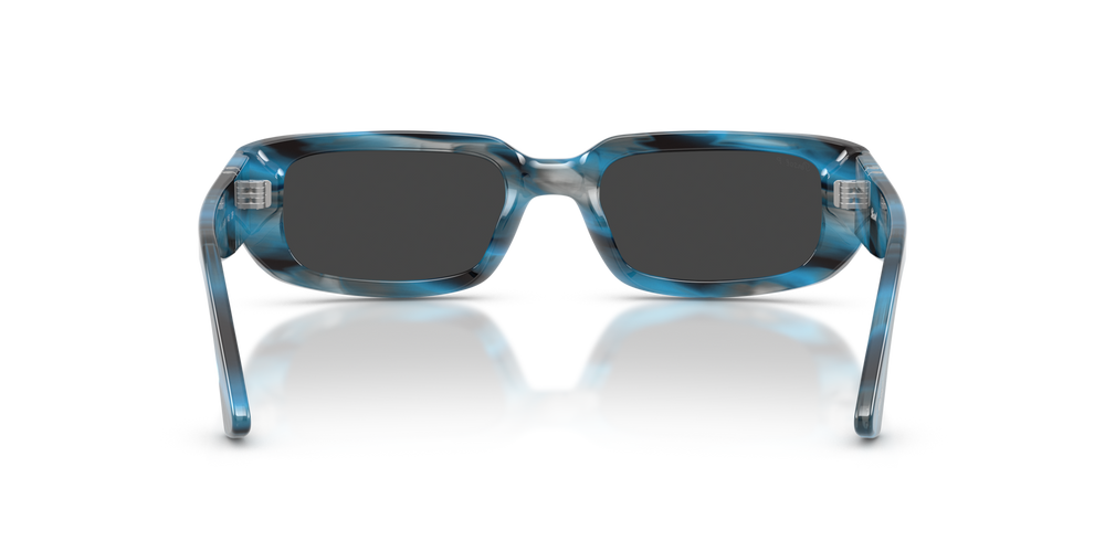 Persol PO3385S - Mel with Striped Blue And Grey Frame and Black Lenses - Image 5