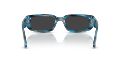 Persol PO3385S - Mel with Striped Blue And Grey Frame and Black Lenses - Image 5