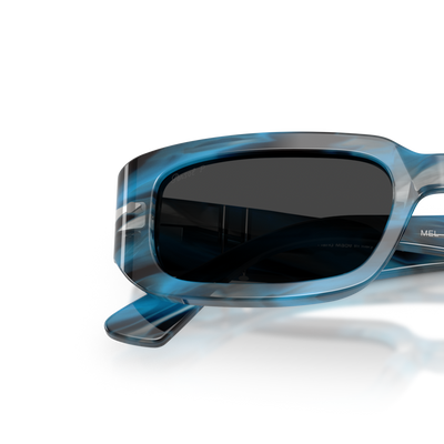 Persol PO3385S - Mel with Striped Blue And Grey Frame and Black Lenses – Variant Image