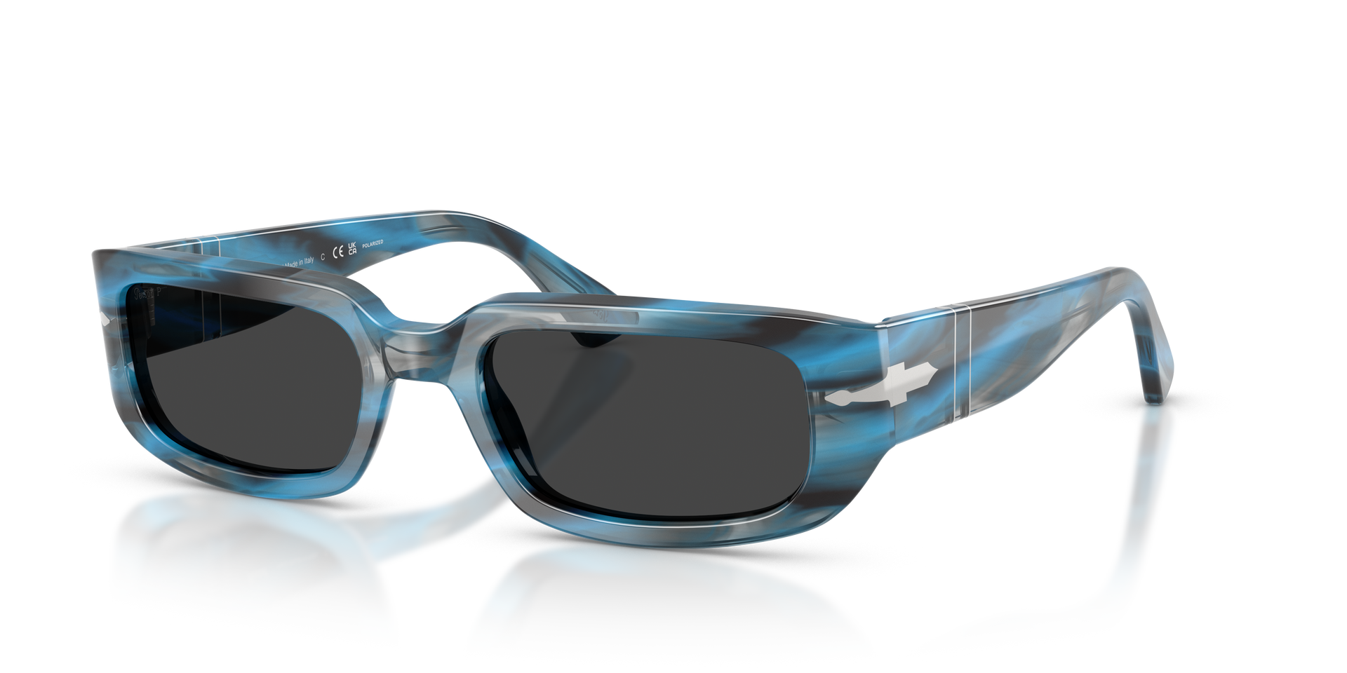 Persol PO3385S - Mel with Striped Blue And Grey Frame and Black