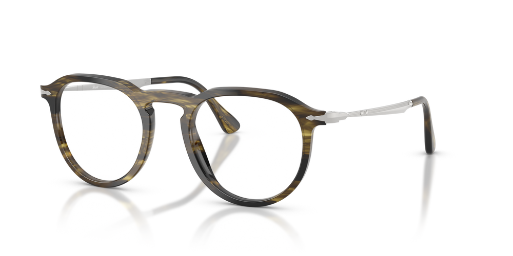 Persol PO3387V - Pier with Striped Black &amp; Olive Green Frame - Image 1