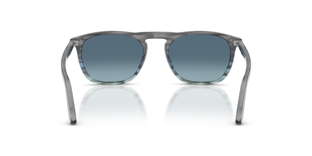 Persol PO3391S - Gae with Striped Grey Gradient Blue Frame and Blue Lenses - Image 5