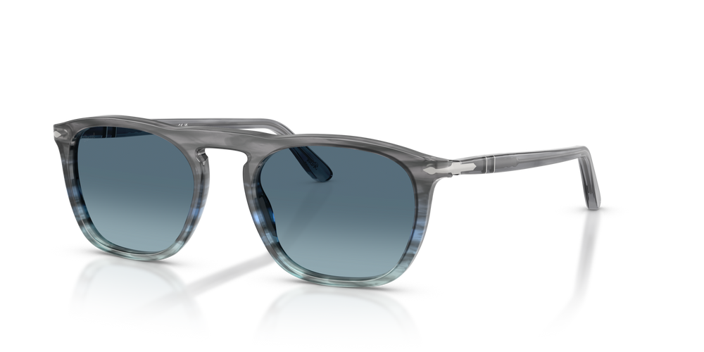 Persol PO3391S - Gae with Striped Grey Gradient Blue Frame and Blue Lenses - Image 1