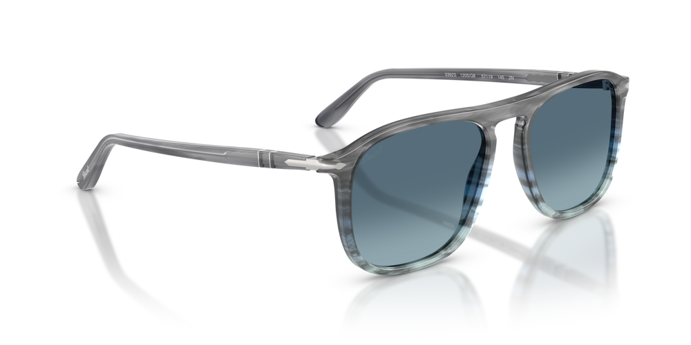 Persol PO3392S with Striped Grey Gradient Blue Frame and Blue Lenses - Image 3