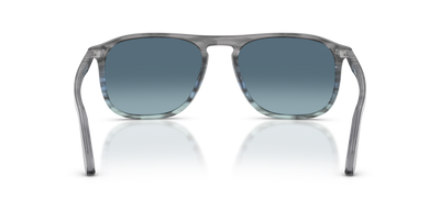 Persol PO3392S avec Monture Gris rayé bleu dégradé et Verres Bleu - Image 5