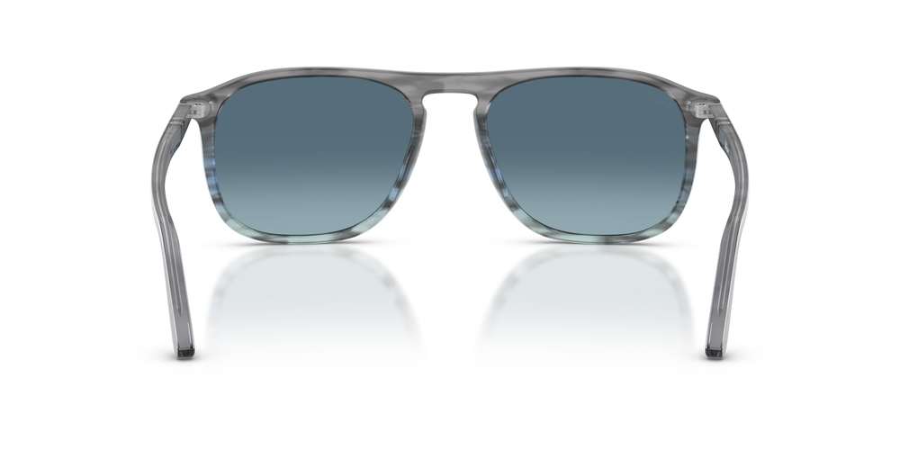 Persol PO3392S with Striped Grey Gradient Blue Frame and Blue Lenses - Image 5