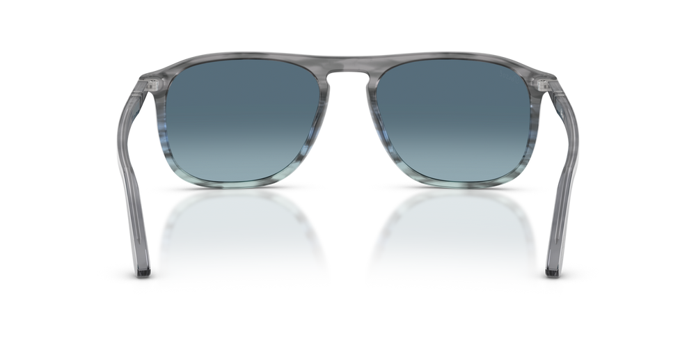 Persol PO3392S with Striped Grey Gradient Blue Frame and Blue Lenses - Image 5
