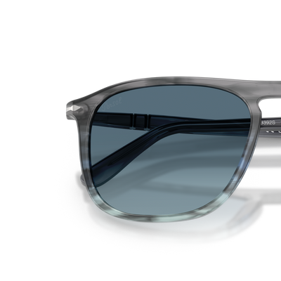 Persol PO3392S with Striped Grey Gradient Blue Frame and Blue Lenses – Variant Image