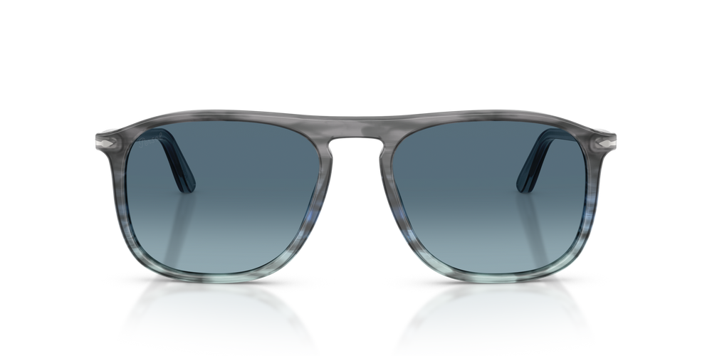 Persol PO3392S with Striped Grey Gradient Blue Frame and Blue Lenses - Image 2