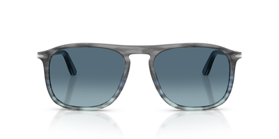 Persol PO3392S with Striped Grey Gradient Blue Frame and Blue Lenses - Image 2