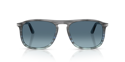 Persol PO3392S with Striped Grey Gradient Blue Frame and Blue Lenses - Image 2