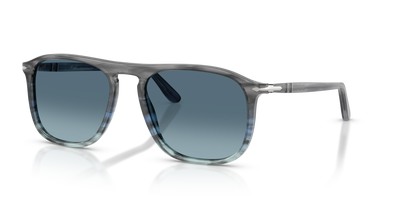 Persol PO3392S with Striped Grey Gradient Blue Frame and Blue Lenses - Image 1