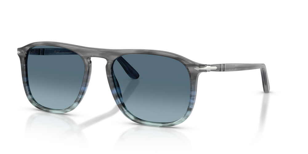 Persol PO3392S with Striped Grey Gradient Blue Frame and Blue Lenses - Image 1