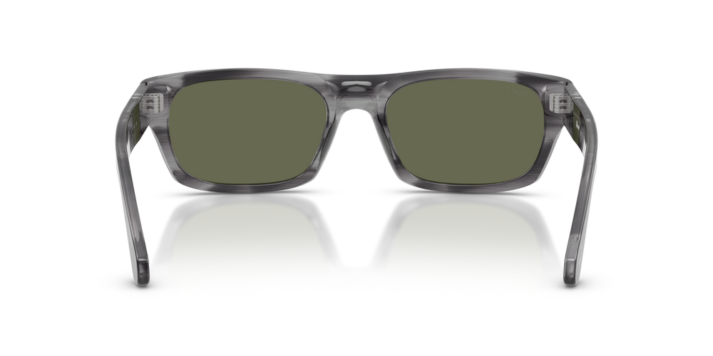 Persol PO3398S mit Grau gestreift Gestell und Grün Gläsern - Bild 5