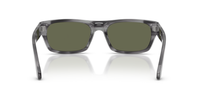 Persol PO3398S mit Grau gestreift Gestell und Grün Gläsern - Bild 5