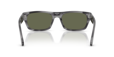 Persol PO3398S with Striped Grey Frame and Green Lenses - Image 5