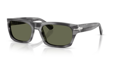 Persol PO3398S mit Grau gestreift Gestell und Grün Gläsern - Bild 1