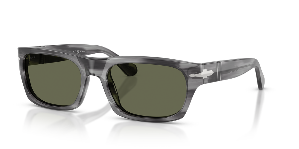 Persol PO3398S con Montatura Striato Grigio e Lenti Verde - Immagine 1