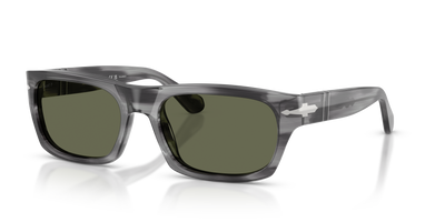 Persol PO3398S con Montatura Striato Grigio e Lenti Verde - Immagine 1