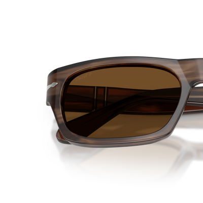 Persol PO3398S avec Monture Rayé Marron et Verres Brun – Image variante