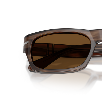 Persol PO3398S with Striped Brown Frame and Brown Lenses – Variant Image