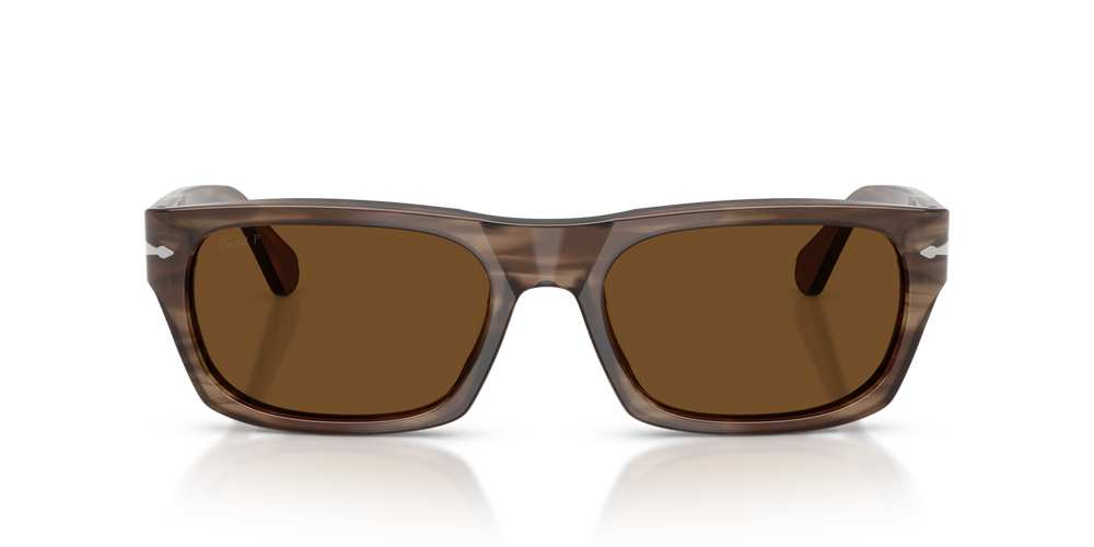 Persol PO3398S with Striped Brown Frame and Brown Lenses - Image 2