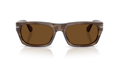 Persol PO3398S with Striped Brown Frame and Brown Lenses - Image 2