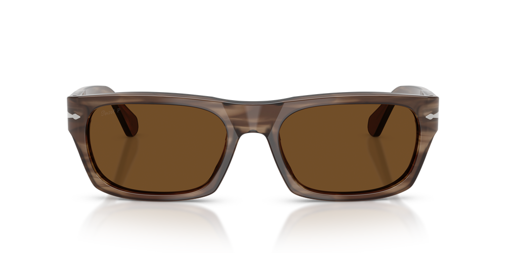 Persol PO3398S avec Monture Rayé Marron et Verres Brun - Image 2