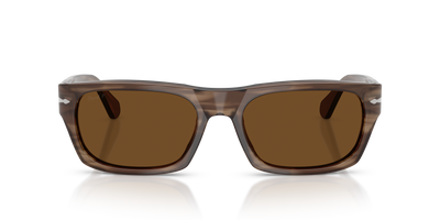 Persol PO3398S avec Monture Rayé Marron et Verres Brun - Image 2