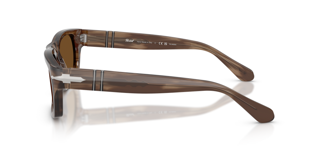 Persol PO3398S avec Monture Rayé Marron et Verres Brun - Image 4